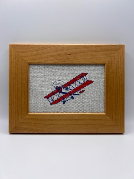 Simply Quilted Other - Homemade Airplane Framed 4X6 Embroidery Art